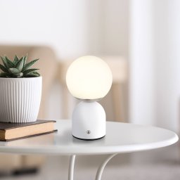 Globo Julsy LED table lamp, white, height 21 cm, metal, CCT