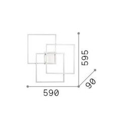 Ideallux Ideal Lux LED wall lamp Frame black 3-bulb 59 x 59.5 cm