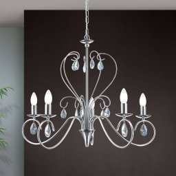 ORION Alessia 5-bulb crystal glass chrome chandelier
