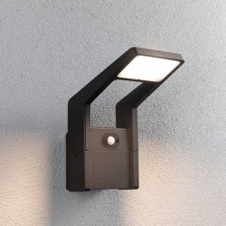 Paulmann LED outdoor wall light Juntea, aluminium, anthracite, sensor