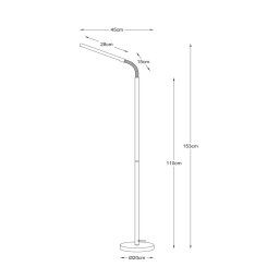 Lucide LED floor lamp Gilly, white, flexible, metal, height 153 cm