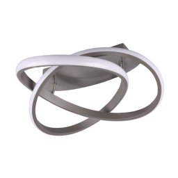 Reality Leuchten LED ceiling lamp Course, matt nickel, 3,000 K, Ø 45 cm