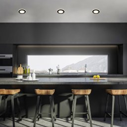 Briloner LED recessed light Gima, black, 3,000 K, set of 3