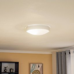 Lamkur Jaris ceiling light, curved glass, Ø 26 cm, white