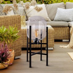 Näve Lora LED battery outdoor light, glass, metal