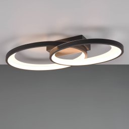Reality Leuchten Malaga LED ceiling light with 2 rings, black