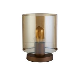 Searchlight Sweden table lamp, mocha/amber, steel, glass, E27
