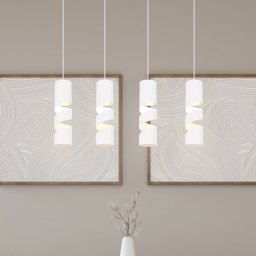 Trio Lighting Stream pendant light, white, length 80 cm 4-bulb metal GU10