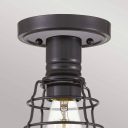 QUOIZEL Mite ceiling light with metal cage, bronze