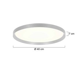 Steinhauer LED ceiling light Flady, steel, Ø 40 cm, direct/indirect