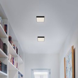 Briloner Flame Star LED ceiling lamp, 15.7 x 15.7 cm black