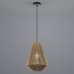 HELL Rope pendant light made of paper, brown, Ø 33cm