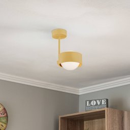 Argon Mado ceiling light in steel, gold, 1-bulb