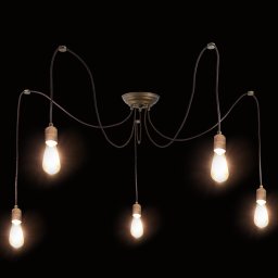 Moretti Luce Allen pendant light, antique brass, 5-bulb