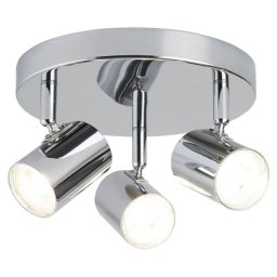 Searchlight Rollo LED ceiling light, three-bulb, chrome
