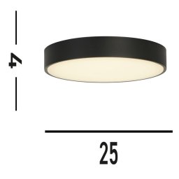 Searchlight Palma LED ceiling light, black, Ø 25 cm, steel/acrylic