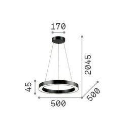 Ideallux Ideal Lux LED hanging light Oracle, black, 3,000 K, Ø 50 cm