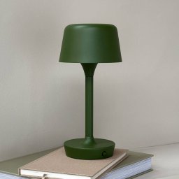Dyberg Larsen LED rechargeable table lamp Flow, green, height 25 cm