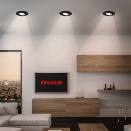 Briloner Klira LED recessed light, black, swivelling, dimmable, 3 units