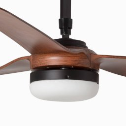 FARO BARCELONA Ceiling fan Punt M DC LED black/dark wood