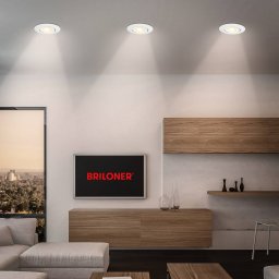 Briloner Klira LED recessed light, white, swivelling, dimmable, 3 units
