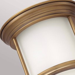 Quintiesse Hadrian Mini outdoor ceiling light, bronze/opal white