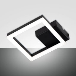 Fabas Luce LED wall light Bard, black, 17 x 17 cm, metal, dimmable