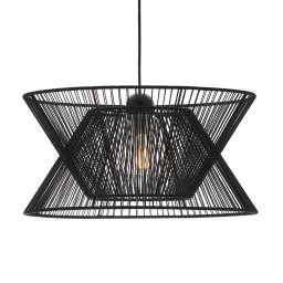 Viokef Argela hanging light with dual lampshade, black