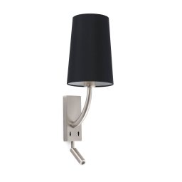 FARO BARCELONA Rem wall light with LED reading lamp black/nickel