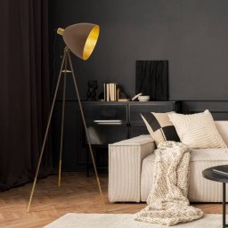 EGLO Chester floor lamp, height 149 cm, rust/gold-coloured, steel