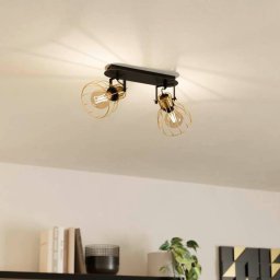 EGLO Sambatello ceiling lamp 2-bulb black/gold