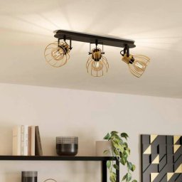 EGLO Sambatello ceiling lamp 3-bulb black/gold