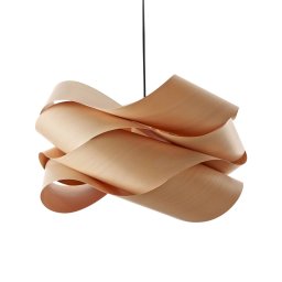 LZF LAMPS LZF Link pendant, black cable Ø 46 cm, beech
