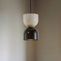 ALDEX Lui pendant light, black/cream, metal shade