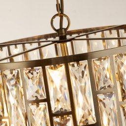 Searchlight Bijou pendant light, 5-bulb, brass, crystal glass