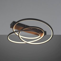 Trio Lighting Darvin LED ceiling light, black, metal, plastic, CCT