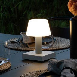 Konstsmide Monaco LED table lamp for outdoors battery, white