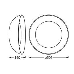 LEDVANCE LED ceiling light Orbis Alva, black, metal