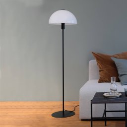 Dyberg Larsen Jazz floor lamp, opal/black