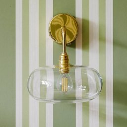 EBB & FLOW Horizon arm wall lamp gold/clear Ø 21 cm