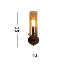 Searchlight Sweden II wall light, 1-bulb, steel, glass, E27