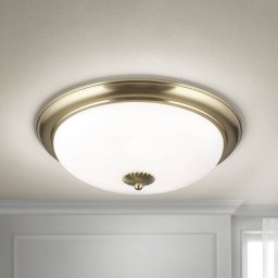 ORION Empire ceiling light, Ø 48 cm, brass, frosted opal glass