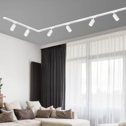 Briloner RAIL 230 V track lighting system, white, 6 spots 2.25 m corner connector