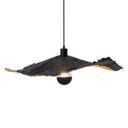 Näve Crazy Paper pendant light, black and gold, Ø 56 cm