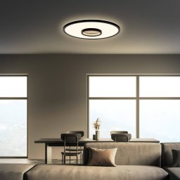 Briloner Toro LED ceiling light, black, Ø 42 cm, plastic