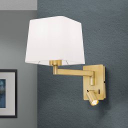 ORION Carlton textile wall lamp, matt brass