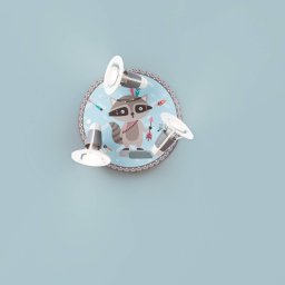 Elobra Little Indians ceiling lamp, Oskar Raccoon, blue