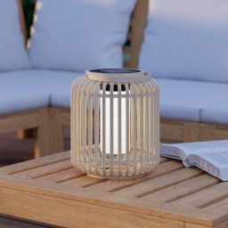 EGLO LED lantern Marliano, light wood, wood