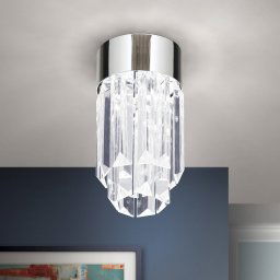 ORION Prism LED ceiling light crystal glass Ø10cm chrome