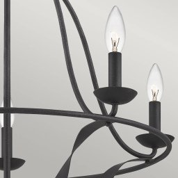 QUOIZEL Bradbury chandelier, 5-bulb, grey